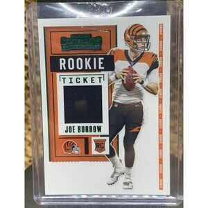 Joe Burrow 2020 Contenders Rookie Ticket Jersey Photo Variant GREEN Parallel RC